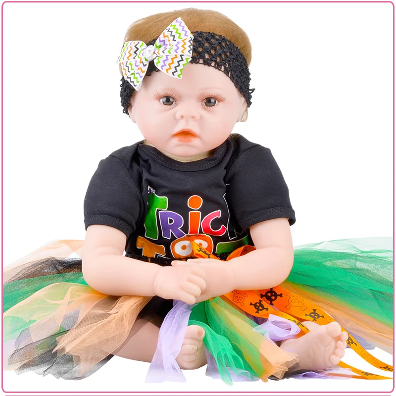 Reborn Baby Doll 55 см реалистичные силиконовые открытые глаза реалистичные детские куклы игрушка Этническая кукла для детей день рождения рождественские подарки