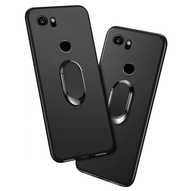 

Case For Google Pixel 2 XL Red Blue Black Classic Finger Ring 360 Degree Rotation Soft Silicone Google Pixel 2XL Cover