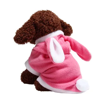 

Pet Autumn And Winter Rabbit Cosplay Costume Small Dog Cute Sleeveless Warm Hooded Button Coat New HOT