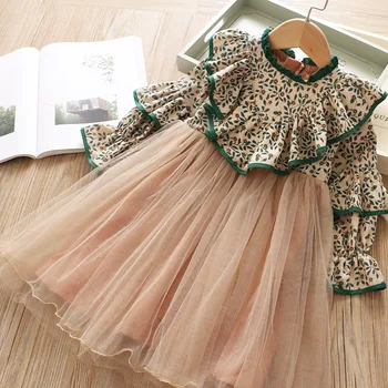

Baby Long Sleeve Thicken Dresses for Girls Flower Dress Princess Party Tutu Wedding Gown Children Clothing Lace Girl Frocks
