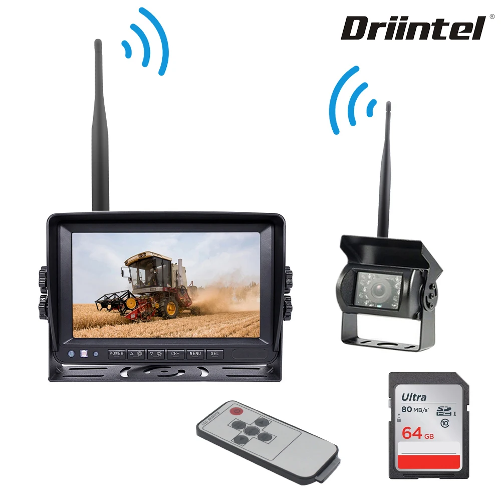 Серый Driintel 24 V беспроводное соединение / заднее и заднее фасадное изображение / запись функции / высокоточное ночное зрение / цифровой сигнал - Название цвета: Серый