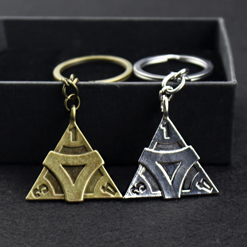 

Game Jewelry Fifth Personality Identity V Keychain Triangle Shape Engraved Number Keychain for Men's and Women's Gifts
