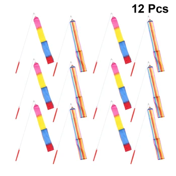 

12pcs Ribbon Colorful Creative Funny Dancing Gymnastics Ribbon Dancing Streamers Rhythmic Ribbon for Kids Children Adults