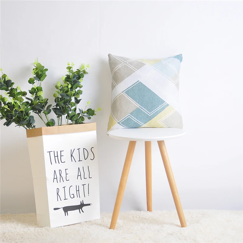 

2 PCS Throw Pillow Cases Printed Cushion Covers Elastic 45*45cm Matching Sofa Cover and Chair Cover