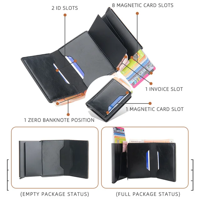 2024 Rfid Men Card Wallets Free Name Customized Small Card Wallets Mini Wallet Qaulity Small Male Purses 4