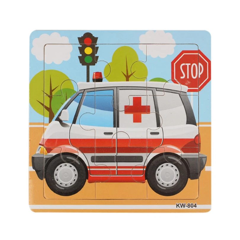 

Wooden 3D Puzzle Fancy Ambulance Puzzles Baby Boy Girl Early Learning Educational Training Toys Kids Jigsaw houten speelgoed A20
