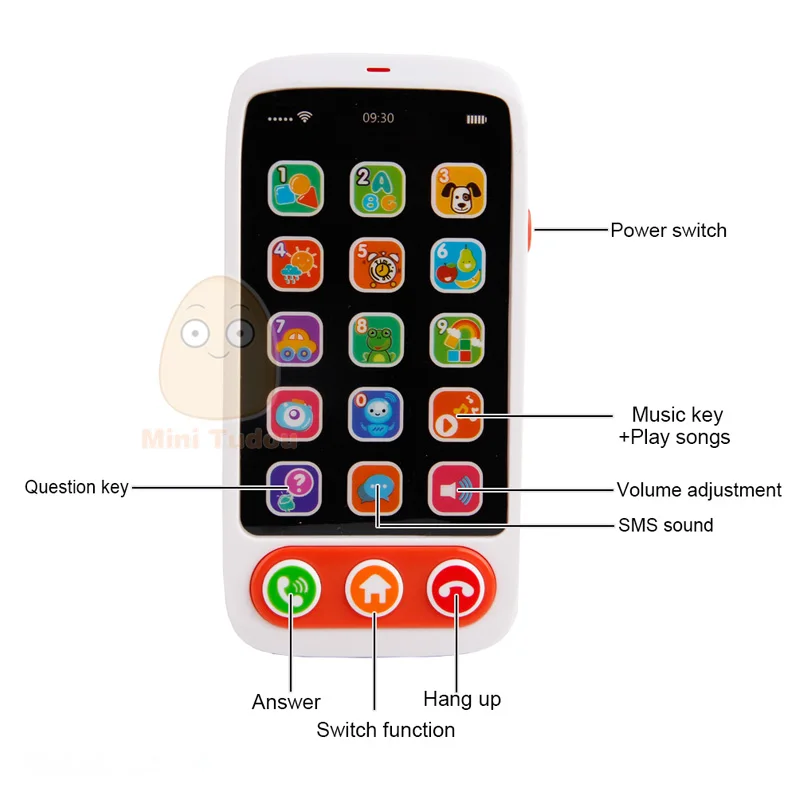  Kids Learning Toys Baby Mobile Phone Toy English Machine With Light Musical Babyphone Children Educ