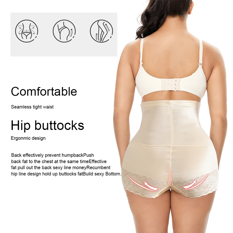 NINGMI Tummy Control Panties Women High Waist Shaper Slimming Underwear Body Shaper Butt Lifter Slim Postpartum Body Shapewear