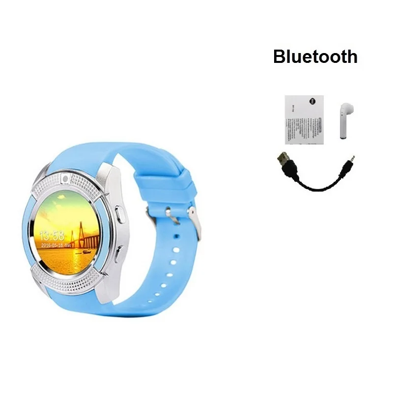 Stepfly SM08 Смарт-часы 1,22 дюймов полный круглый дисплей 2G один nano sim bluetooth Смарт-часы - Цвет: Blue with BT