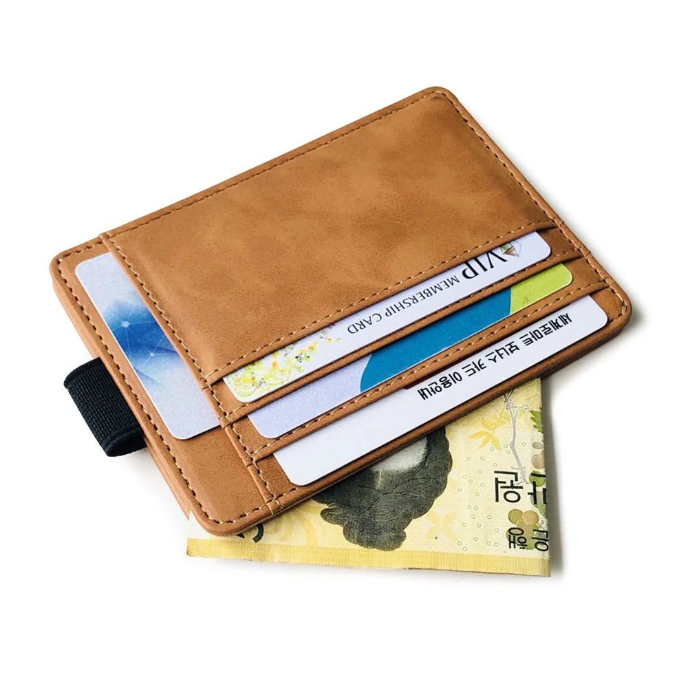 Men Women Slim Purse Holder Leather 24 Credit//ID Cards Wallet Bifold Black NEW