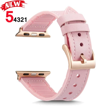 

strap for Apple watch band 44mm 40mm iwatch 42mm 38mm High quality Genuine leather correa bracelet watch Accessories