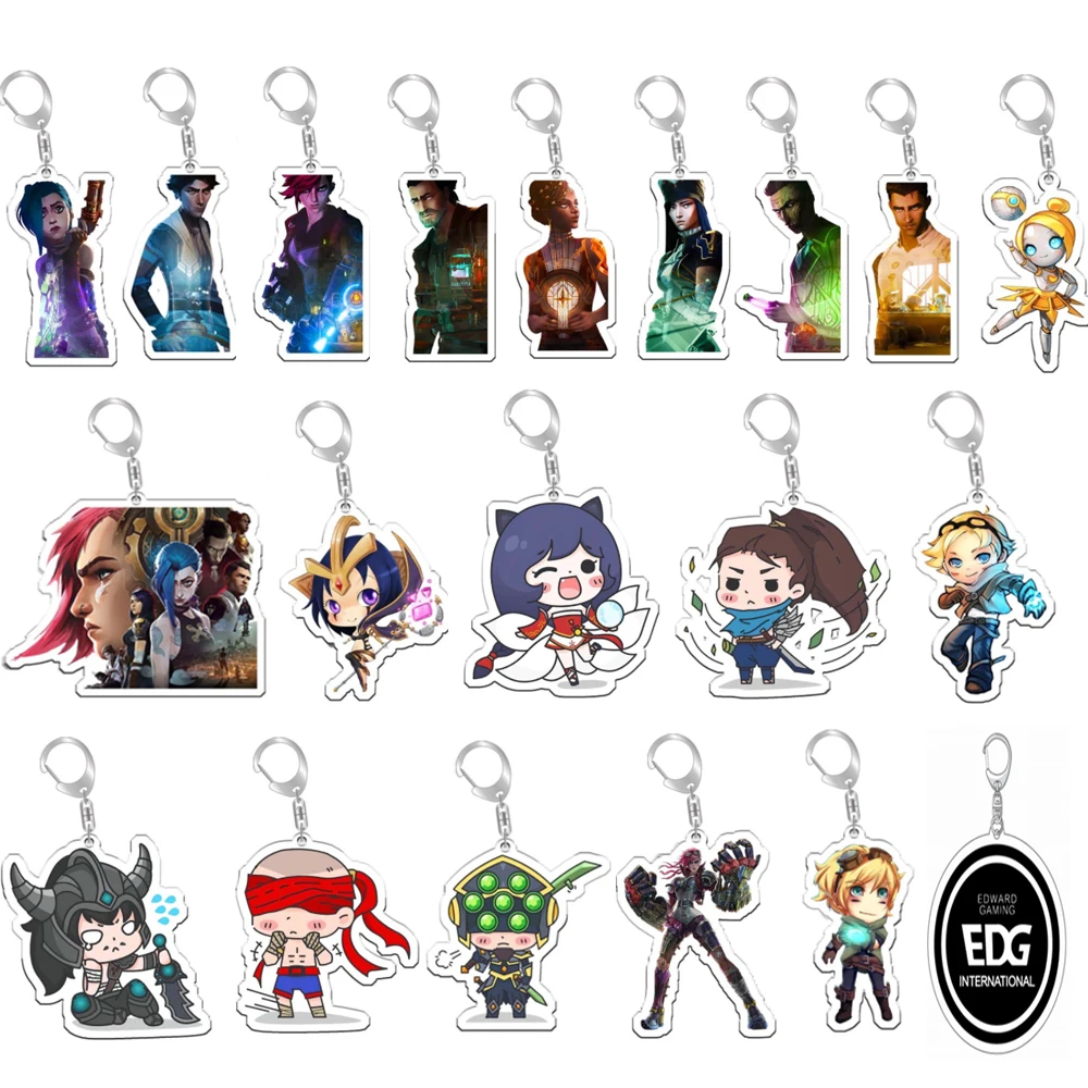 Wholesale pcs Arcane Acrylic Anime Keychain Jinx Vi Jayce Figure Pendant Key Ring For Women Men Jewelry Gift Cosplay Prop Key Chains Aliexpress