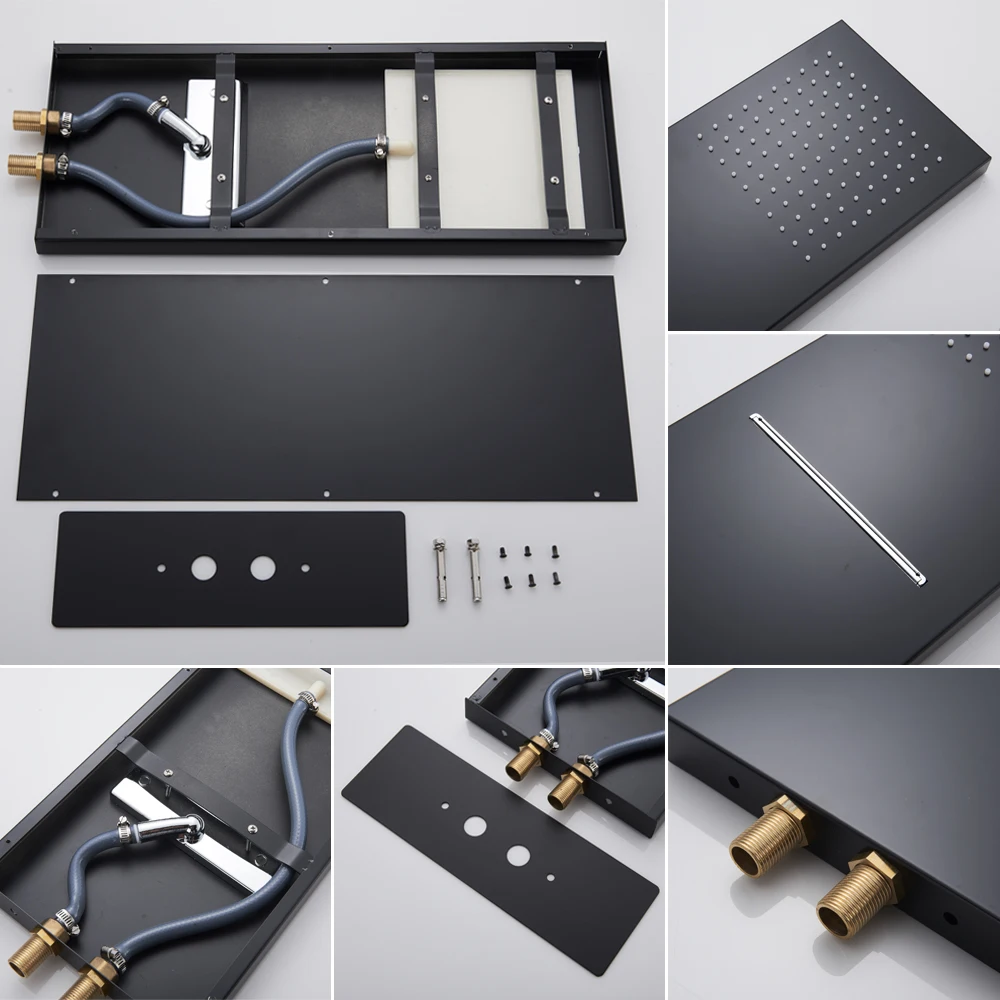 Luxury Waterfall Rainfall Shower Faucet Thermostat Valve Mixers Wall Mounted Thermostatic Shower Handshower Bathroom Faucet bathroom faucet bathroom shower faucet set thermostatic mixing valve