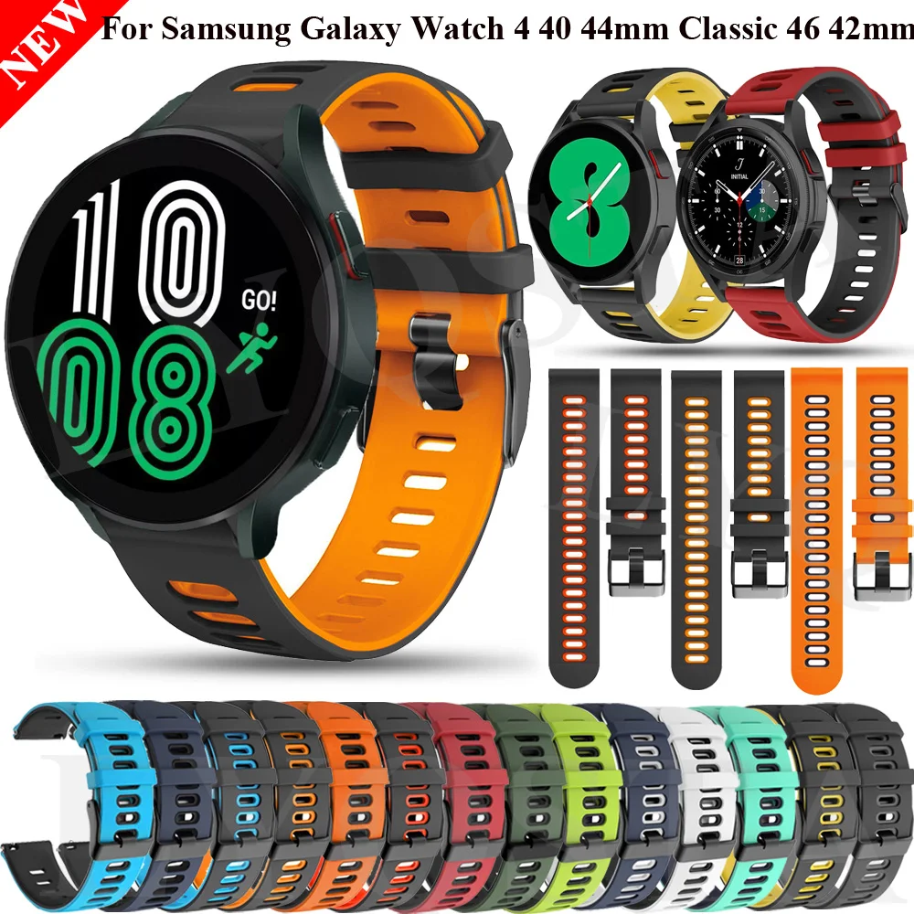 Ремешок силиконовый Forerunner 245 645 Vivoactive 3/4 браслет для Samsung Galaxy Watch 4 Classic 42 46/Watch4 40 44 мм