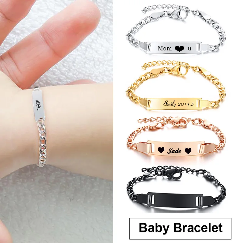 baby bracelet with name engraved
