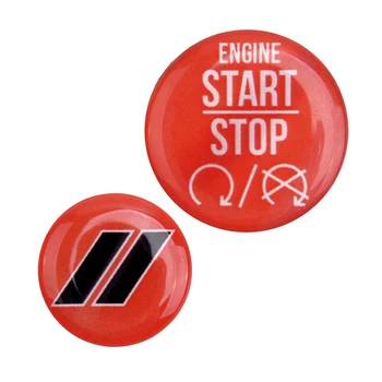 

2pcs Car Engine Start Stop & Tailgate Switch Button Cover Trim Sticker Fit For Dodge Challenger Charger 2010-2017 2018 2019