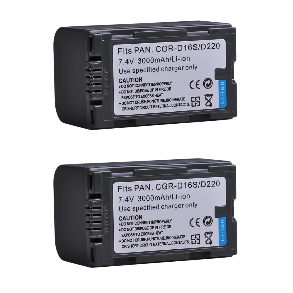 3000 мА/ч CGR-D220 CGR D220 CGR-D16S D16S Батарея для цифрового фотоаппарата Panasonic CGP-D320T1B CGR-D08A