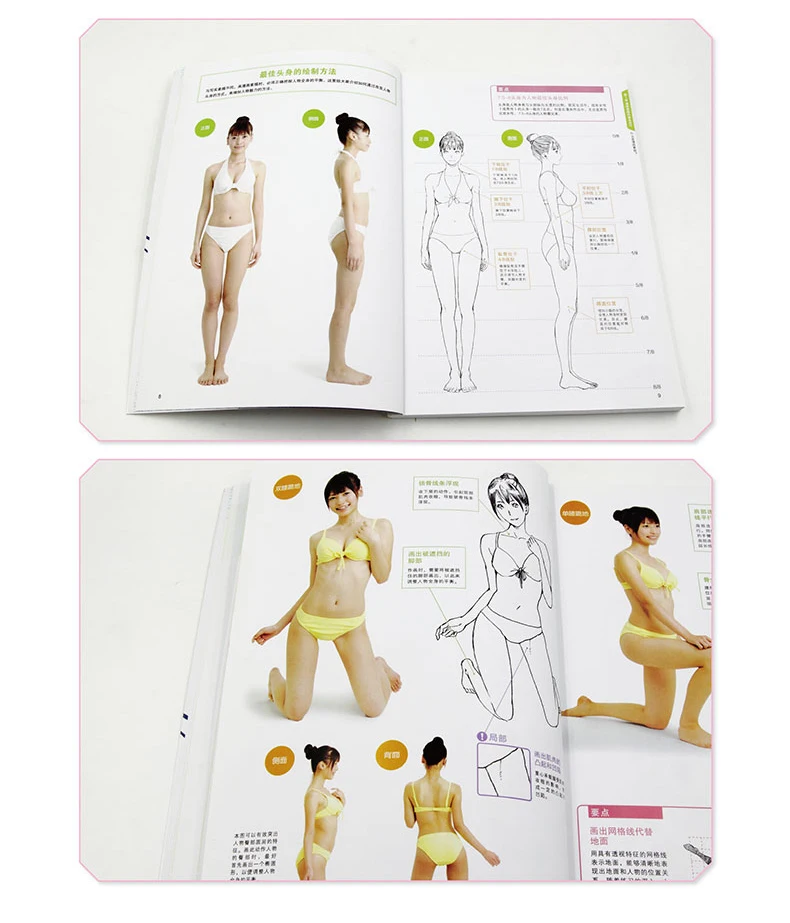 Zero-baseado em Quadrinhos Pintados à Mão Livros em Quadrinhos Novo Tutorial Livro Menina Desenho Animado Personagem Pintura Japoneses 7 High Quality Material escolar e de escritório