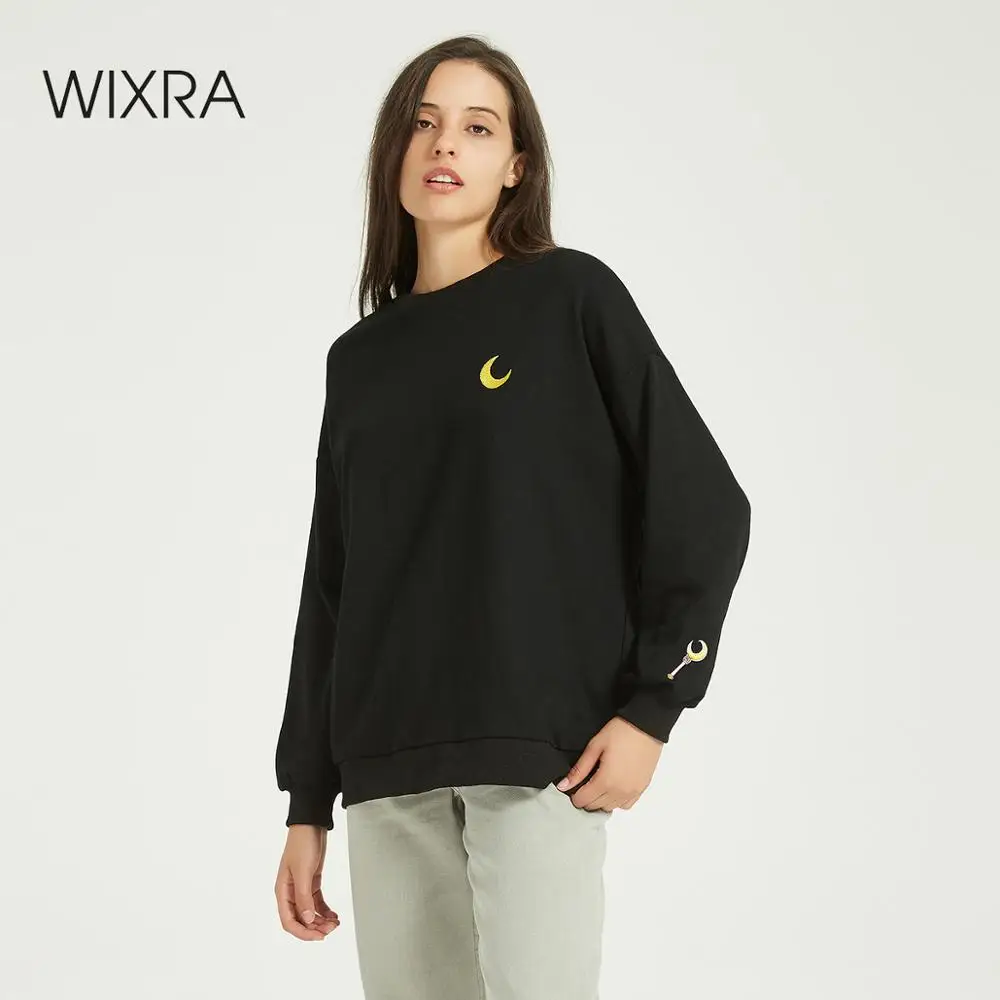 Женские базовые свитшоты Wixra однотонные классические свободные пуловеры с