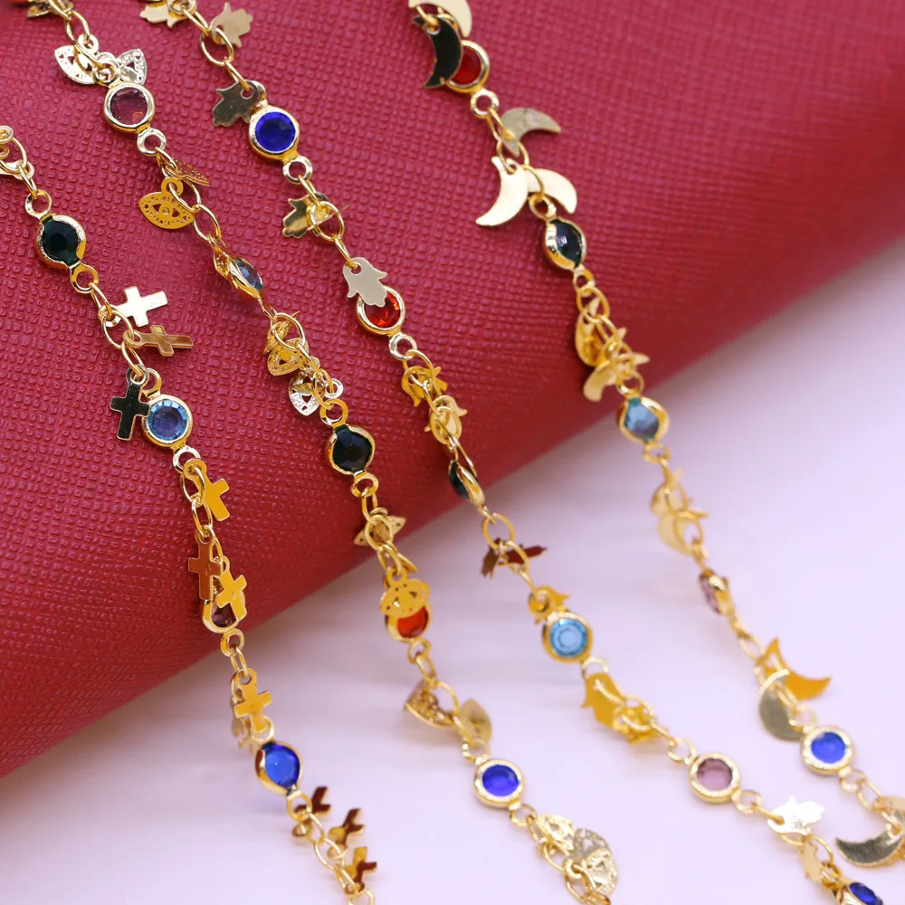 1 Meter Handmade Copper Chain Beads Chains for Jewelry Making DIY