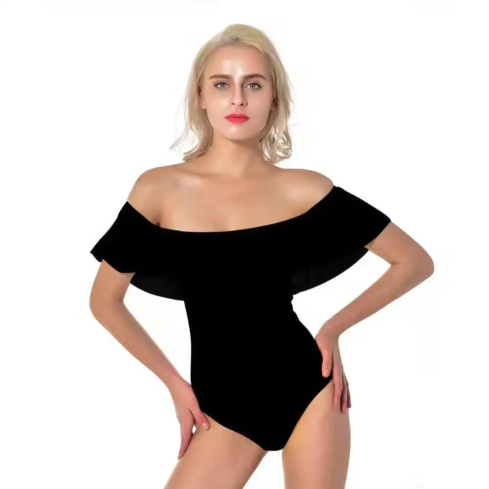 

Summer One-piece Ruffled Off-the-shoulder Strapless Swimsuit Sexy Skinny Woman Swimsuit