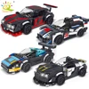 HUIQIBAO City Speed Champions Car Building Blocks Luxury Auto Racing Vehicle with Super Racers Bricks Toys For Children Boy Gift 1