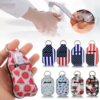 

30ml Hand Sanitizer Keychain Holder Travel Bottle Refillable Containers Flip Cap Reusable Empty Bottles with Keychain Carrier