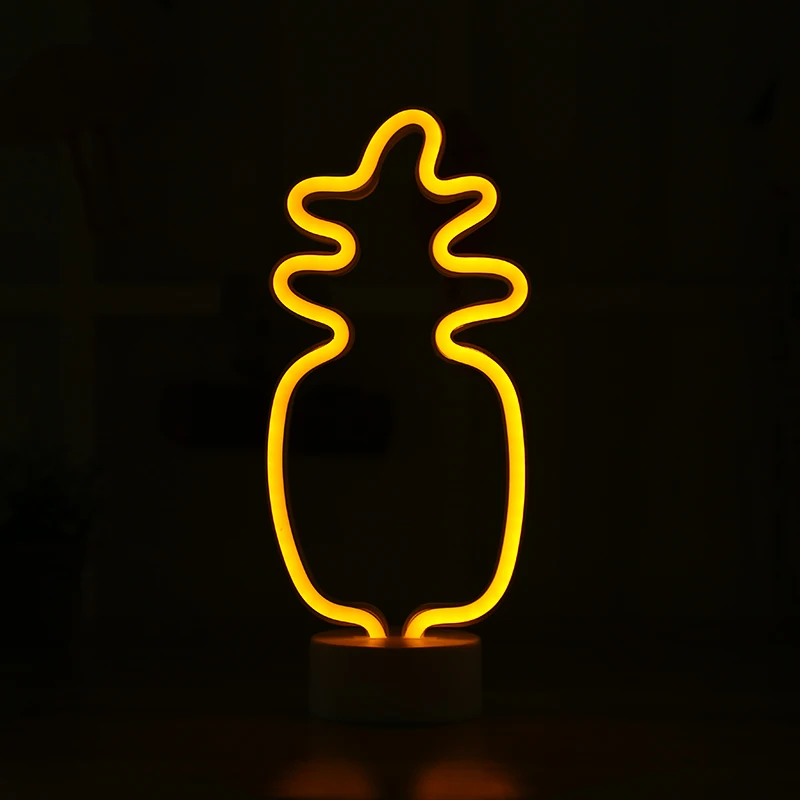 Pineapple Модная неоновая вывеска, светодиодный свет, праздничная вечеринка, романтические свадебные украшения, детская комната, домашний декор, луна, сердце, радуга, новинка, ночник - Испускаемый цвет: Pineapple