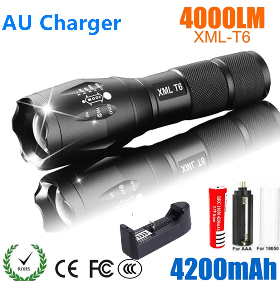 Светодиодный перезаряжаемый фонарь Abay XML T6 linterna фонарь 18650 аккумулятор 5 режимов водонепроницаемый мощный светодиодный фонарик для кемпинга - Испускаемый цвет: Type B(AU)