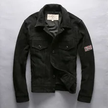 Мужская демисезонная куртка из натуральной кожи, однобортное пальто, Мужская Классическая винтажная Повседневная модная мотоциклетная куртка