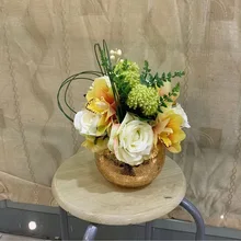 Европейская ледяная трещинистая позолоченная стеклянная ваза, растительная сушеная Цветочная гидропонная сферическая стеклянная ваза, ваза, аксессуары для украшения дома