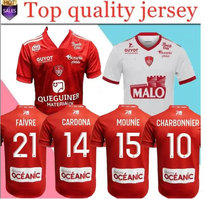 20 21 форма MAILLOT DE FOOT Брест Стад 29 майки HOME AWAY 2019 2020 Диалло Charbonnier LASNE FAUSSURIER GRANDSIR BRESTOIS