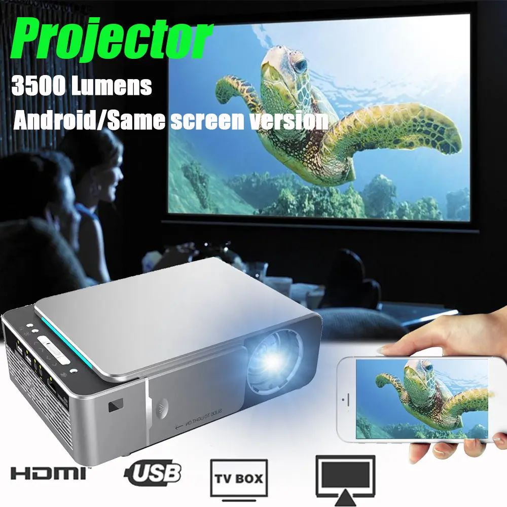 3500 люмен T6 1080P светодиодный проектор 1280x720 портативный проектор Android 7,1 USB HDMI VGA AV домашний кинотеатр wifi 2,4G 5G 3500 люмен T6 1080P светодиодный проектор 1280x720 портативный проектор Android 7,1 USB HDMI VGA AV домашний кинотеатр wifi 2,4G 5G
