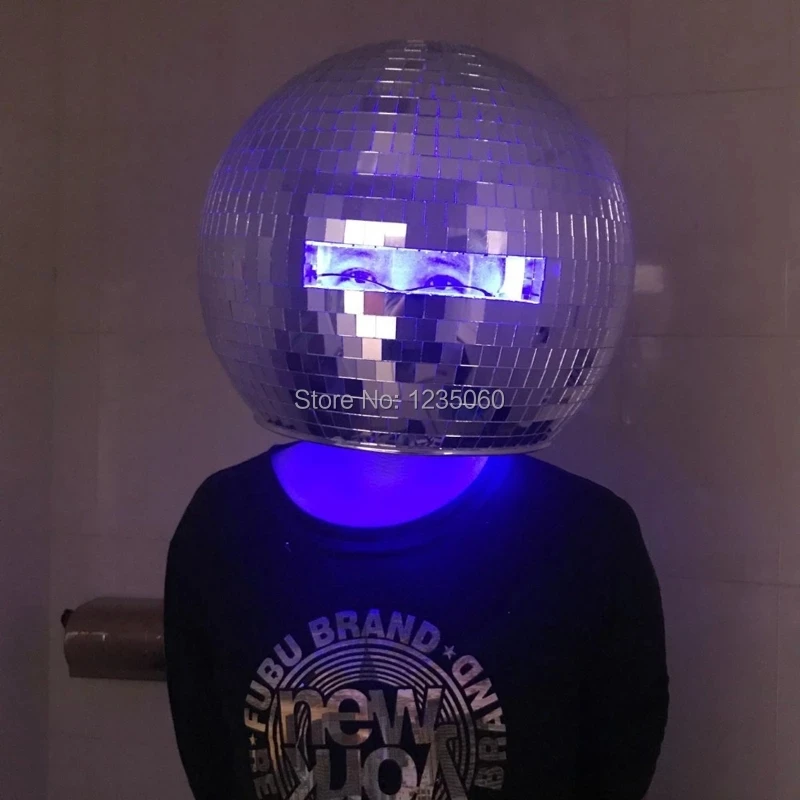 Chang-Masque de casque de boule de miroir, costume de miroir pour DJ, boîte  de nuit, festival musical, danse, rave, homme, spectacle, filles -  AliExpress
