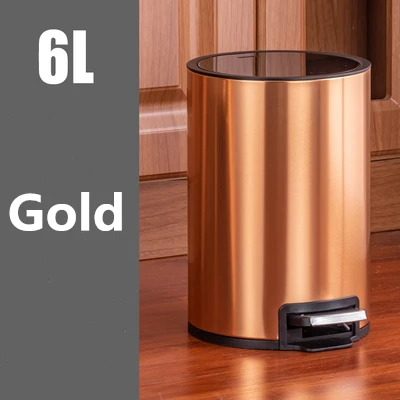 6L-gold UNTIOR многофункциональная мусорный бак Пластик мусорный бак с ершик для унитаза мусор ведро мусорной корзины уборка кухни, ванной мусорное ведро - Цвет: 6L-gold
