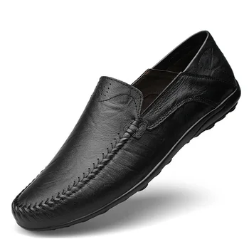 

Tenis Masculino Men Casual Shoes Genuine Leather Mens Moccasins Male High Top Homme Flat Sneakers Sapatos Masculino Boat Shoes