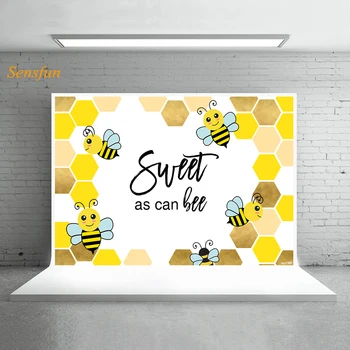 

Sensfun Newborn Backdrop Baby Shower Sweet As Can Bee Photography Background Photophone Photo Studio Photo Props Photozone Vinyl