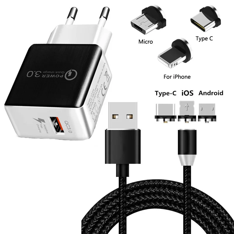 Быстрая зарядка 3 0 зарядное устройство для iPhone 11 Pro MAX Samsung A10 A20 A30 A40 A50 A70 A80 A90 Type C Micro