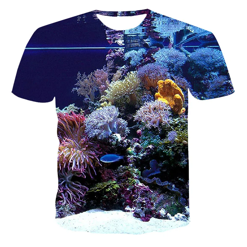 New 3D Color Fish graphic t shirts For Men Summer Fashion Casual