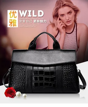 

2020 New European and American Fashion Messenger Bag Crocodile Handbag Large Capacity Women's Bag