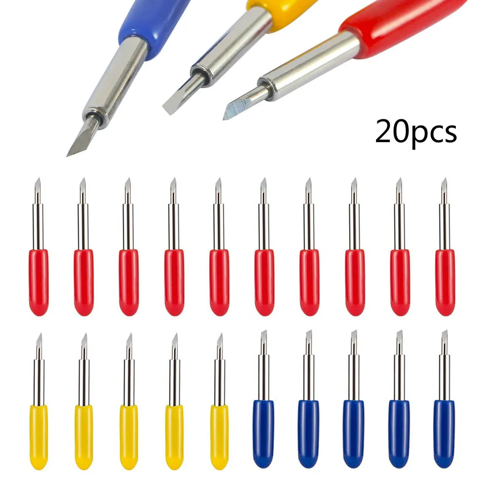 

20Pcs Roland Cutting Plotter Cutter Knife Blades Set 30 45 60 Degree Cutter Plotter Cutting Blades Carbide Milling Bits