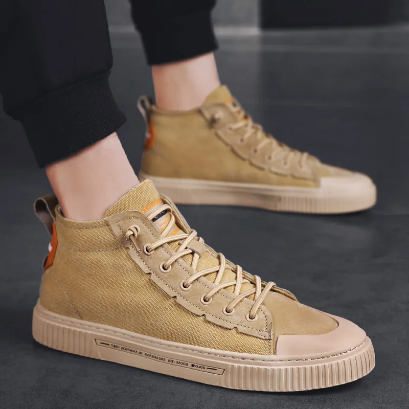 

MEN'S SHOES 2019 New Style Casual Autumn High State Trendy Shoes Korean-style Trend Cloth Shoes Versatile Online Celebrity Canva