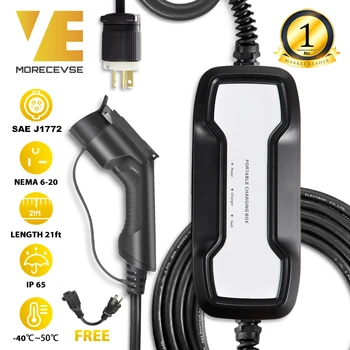 

Type1 EV Charger 16A 3.6KW NEMA6-20 Plug 8m (26 feet) Level 2 Portable EVSE 220V 110V 5-15 Adapter Electric Car Charging J1772