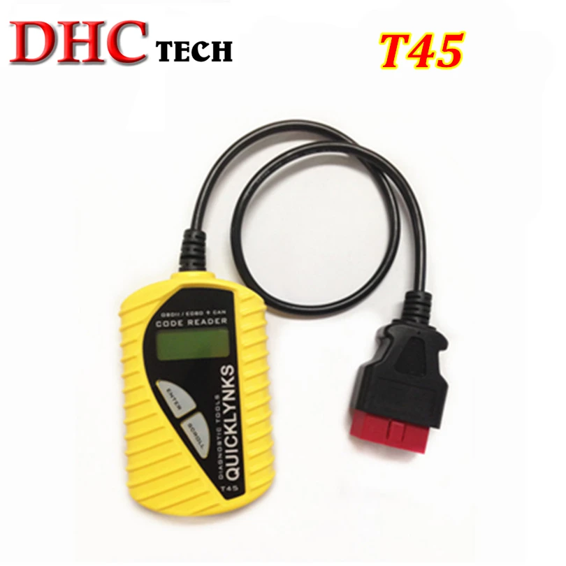 QUICKLYNKS T45 диагностический для CAN OBD2 EOBD считыватель кодов поддерживает все V-W, Au-di, Sk-oda, Se-at после 1980 с OBDII DTC сканирующим устройством