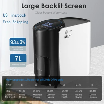 

In Stock AC 220V/110V Portable Oxygen Concentrator Machine Generator 1-7L/min Oxygen Making Machine Without Battery Air Purifier
