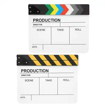 

30x25CM Acrylic Clapperboard Director Movie Film Built-In Magnet Photography Action Clap Film Clapperboard