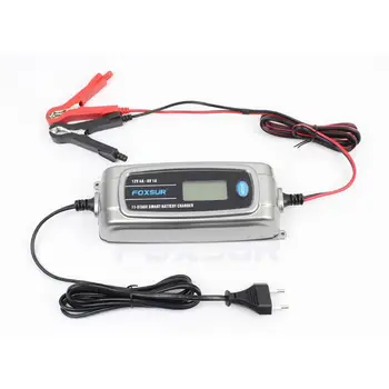 

Foxsur 12V / 4A Battery Charger Microprocessor Control 11 Charge Stages Correct Connect For The Battery 1 Set