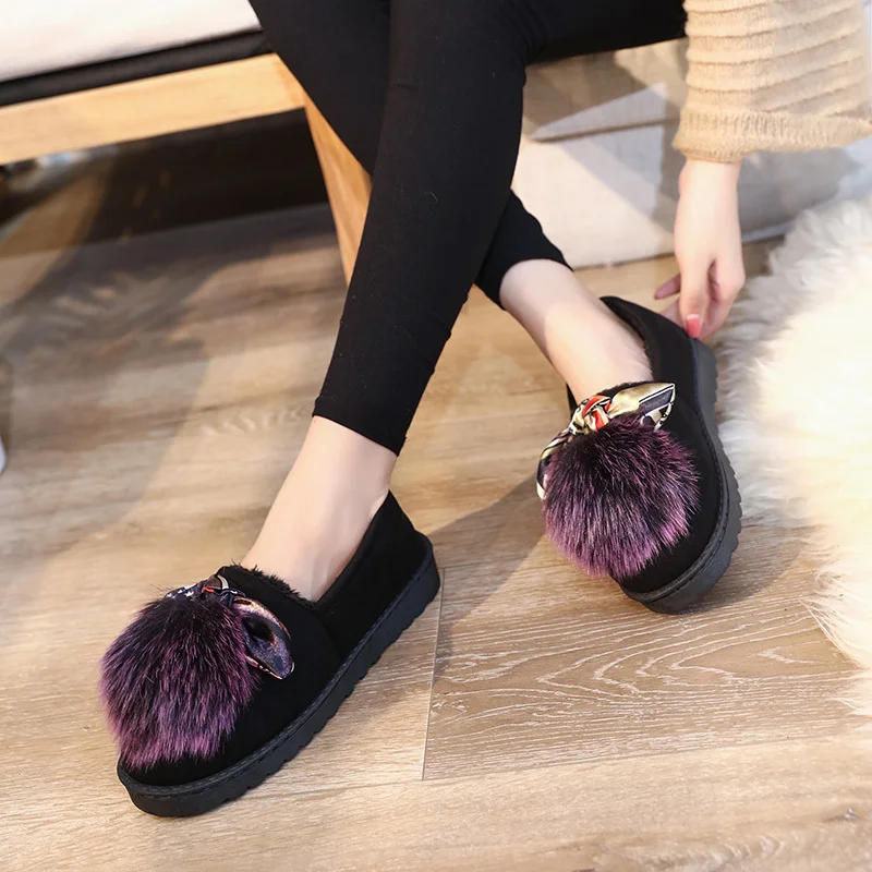 

2020 NEW fashion Pea shoes female flat bottom suede soft soft comfortable shoes hair ball women's shoes driving shoes U12-80