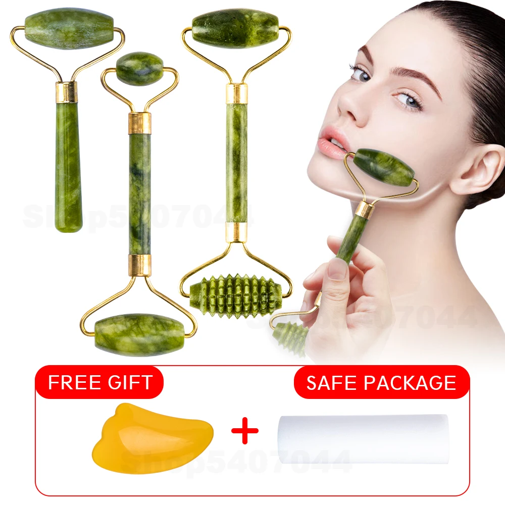 Rodillo de Jade Natural para masaje Facial, herramientas de cuidado para la piel Facial, raspador de Gouache Natural, belleza corporal, masajeador adelgazante, herramientas de elevación