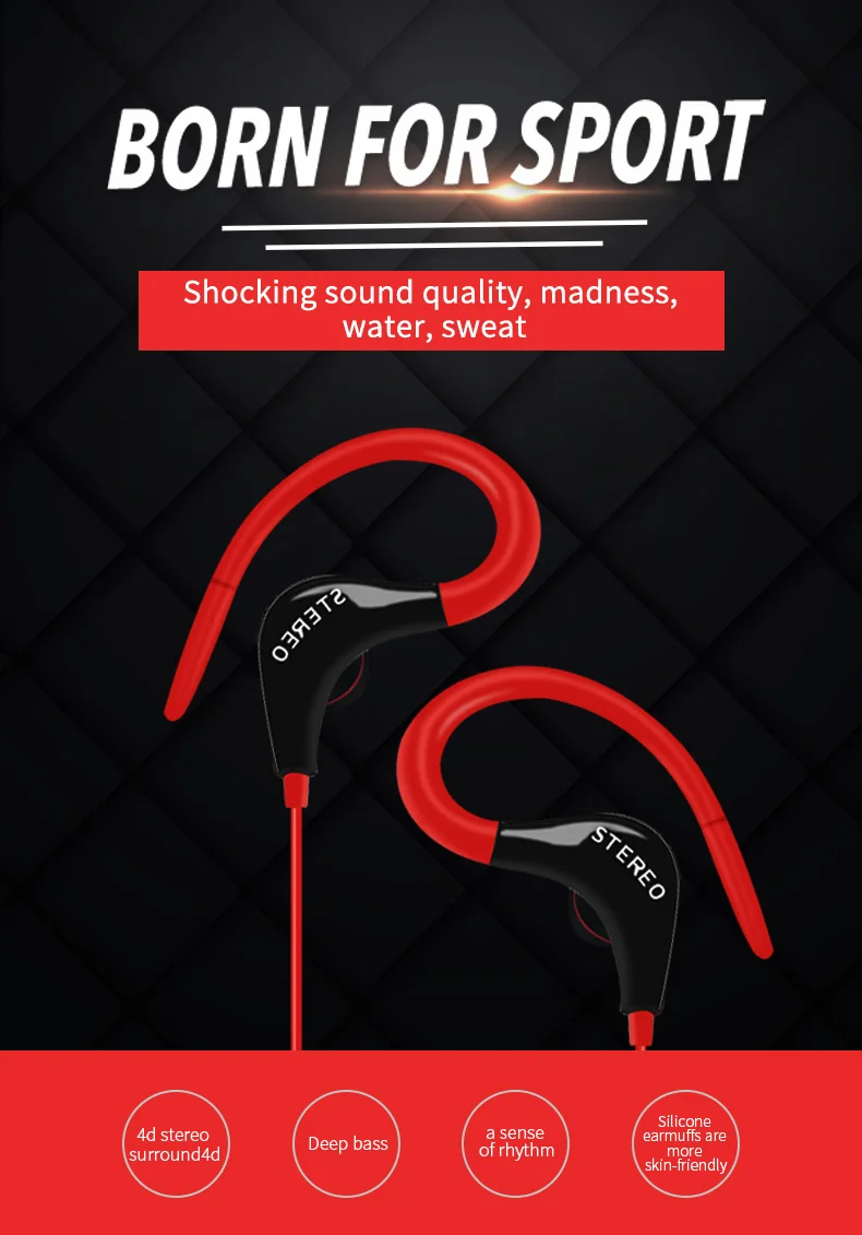Спортивные наушники бас стерео HIFI музыкальные наушники с микрофоном Проводная гарнитура для мобильных телефонов Xiaomi IOS Android